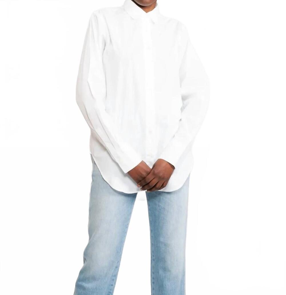 NEW CLOSED back spilt button-down top in white